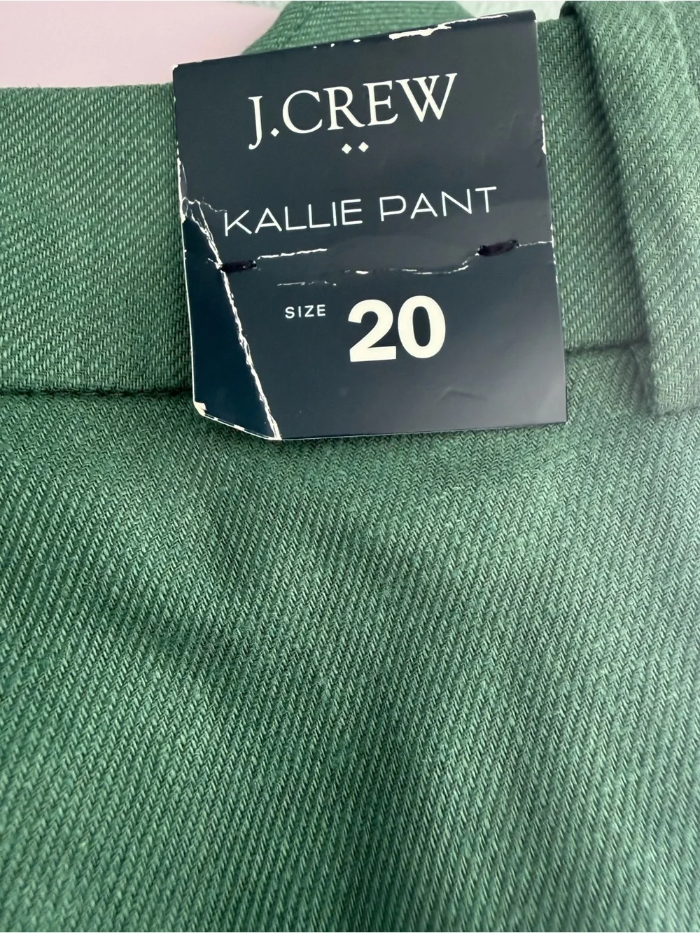 J.Crew Kallie Pants Womens Linen Blend Straight Leg Lined Lamppost Green Size 20